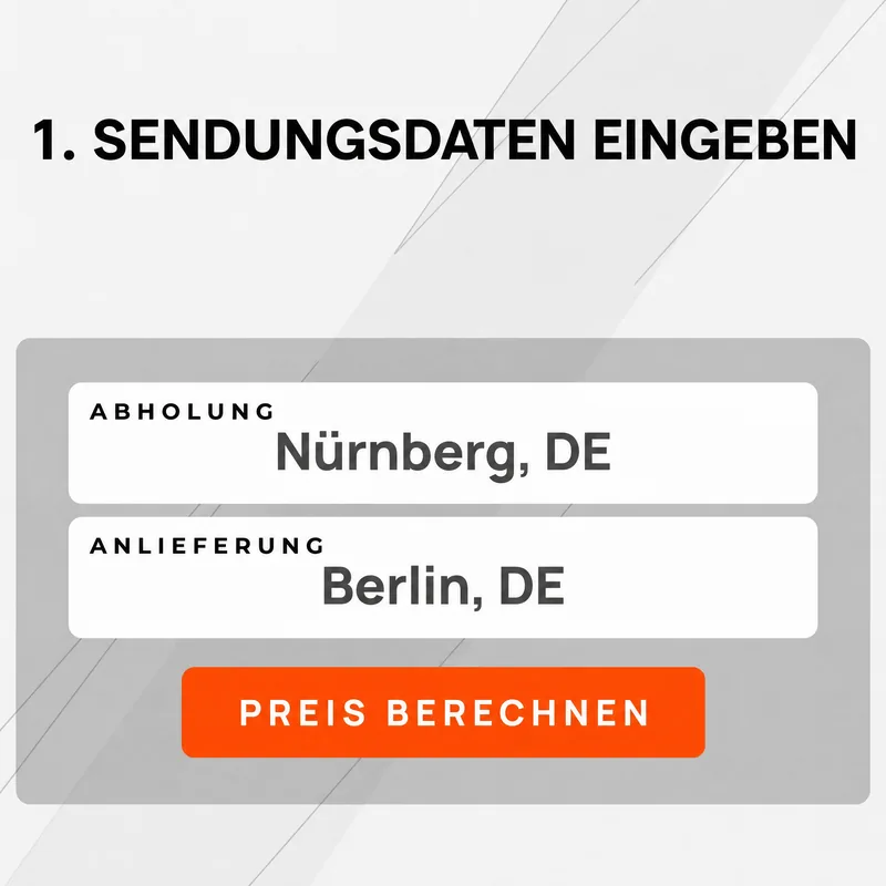 Schritt 1: Sendungsdaten eingeben – Abholung und Anlieferung bei NexCargo